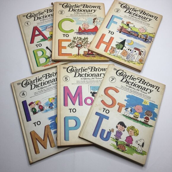 Peanuts Other - Vintage 1973 Peanuts The Charlie Brown Dictionary Incomplete Set Volumes 1-5 & 7